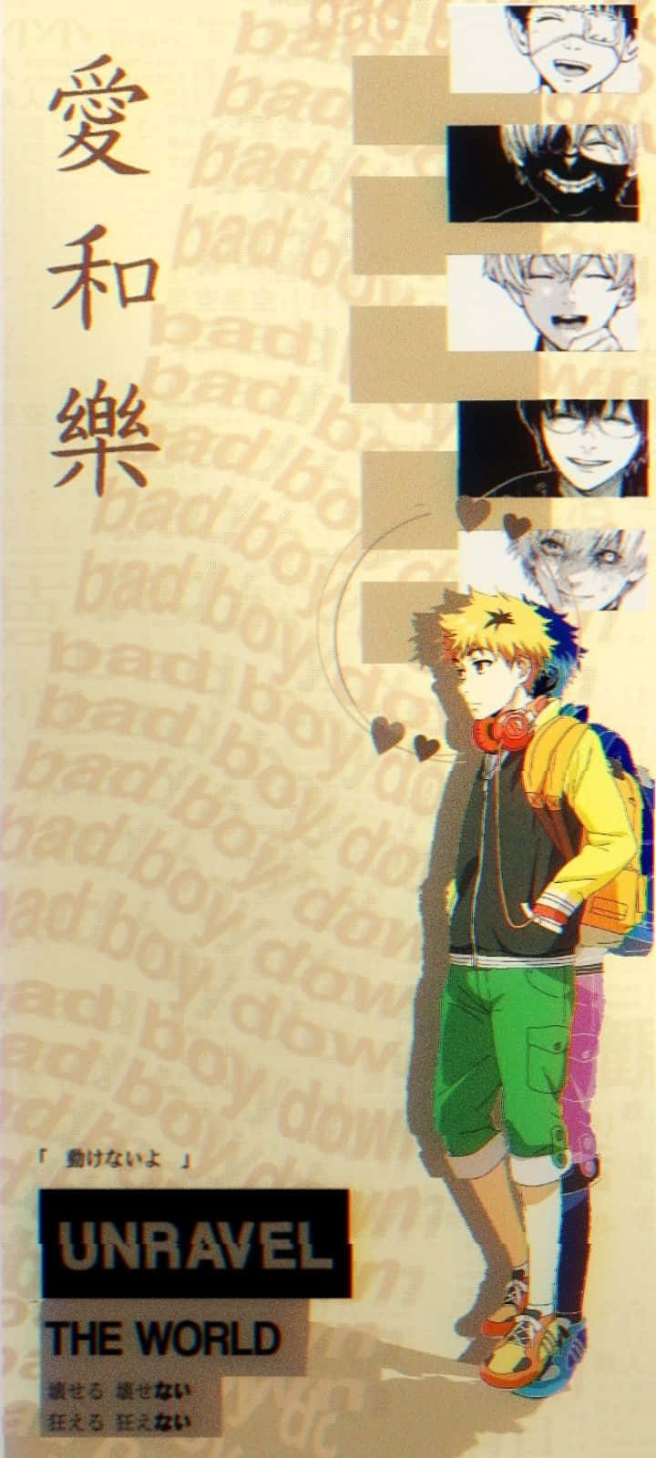 Hideyoshi Nagachika, spiky yellow hair, red headphones, HD Phone Wallpaper