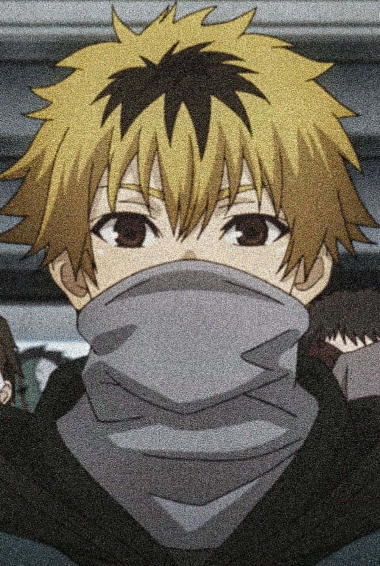 Hideyoshi Nagachika, spiky blonde hair, gray scarf, SD Phone Wallpaper