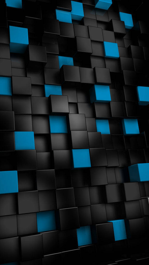 High Quality Black, 3D Cubes, black cubes, SD Phone Wallpaper