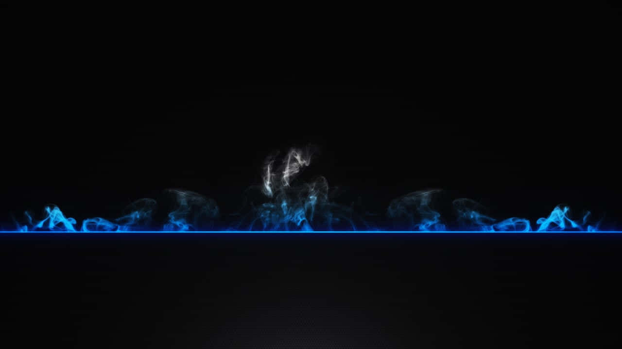 blue flame, electric current, black background, HD Desktop Wallpaper