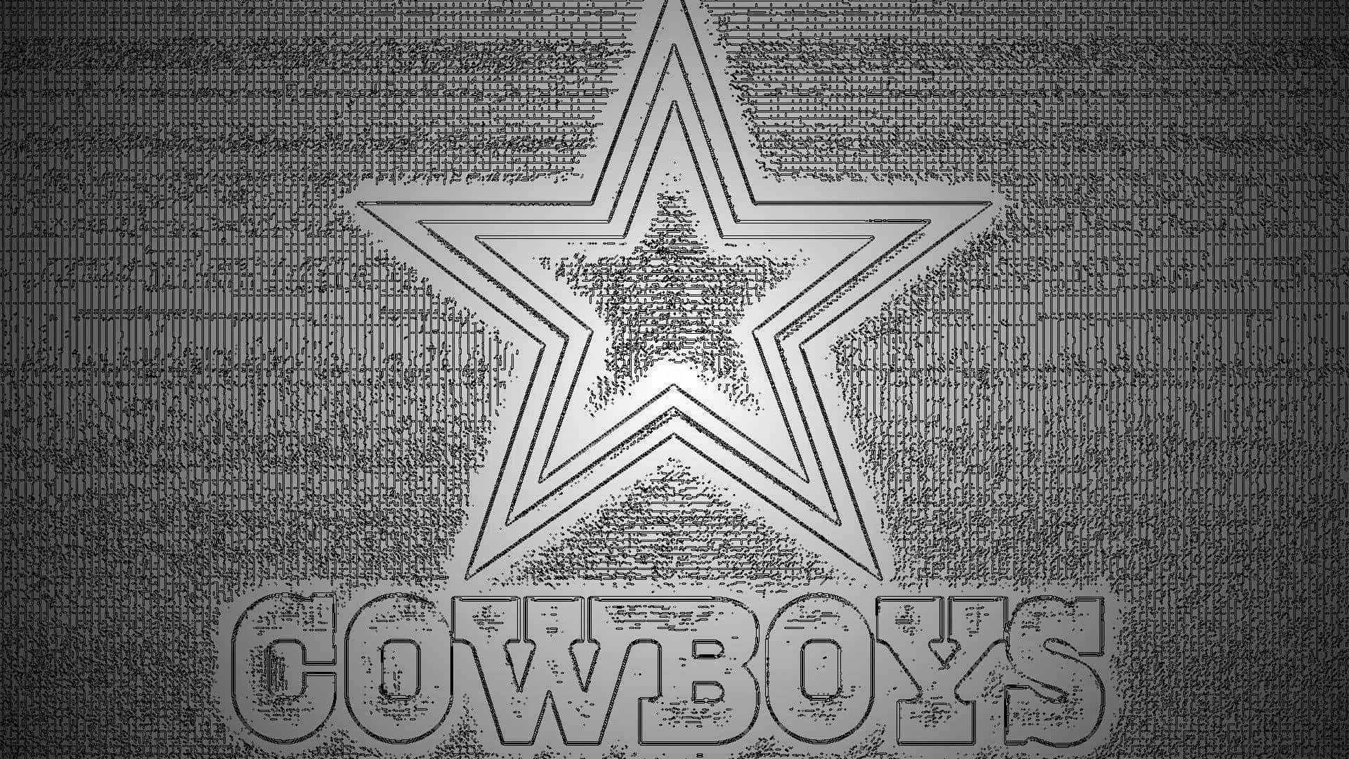 Dallas Cowboys, star logo, monochrome, Full HD Desktop Wallpaper