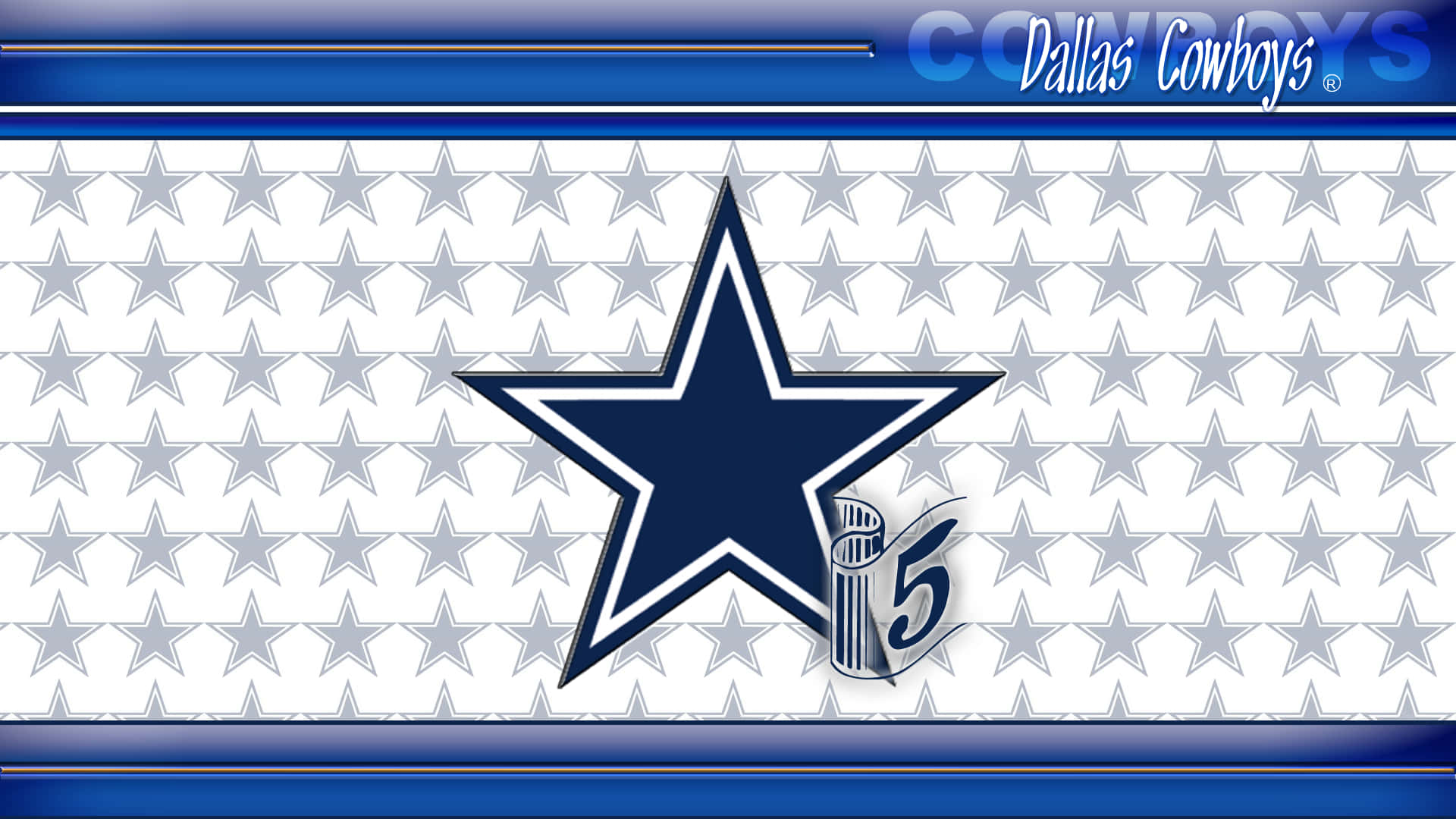 Dallas Cowboys, navy blue star, number 5, Full HD Desktop Wallpaper