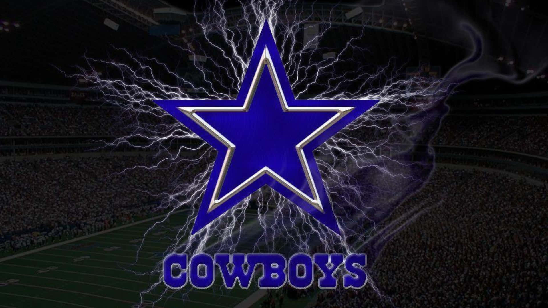 Dallas Cowboys, lightning logo, glowing blue star, Full HD Desktop Wallpaper