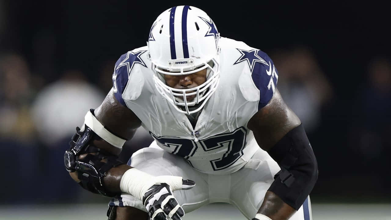 Dallas Cowboys, offensive lineman, white and blue uniform, HD Desktop Wallpaper
