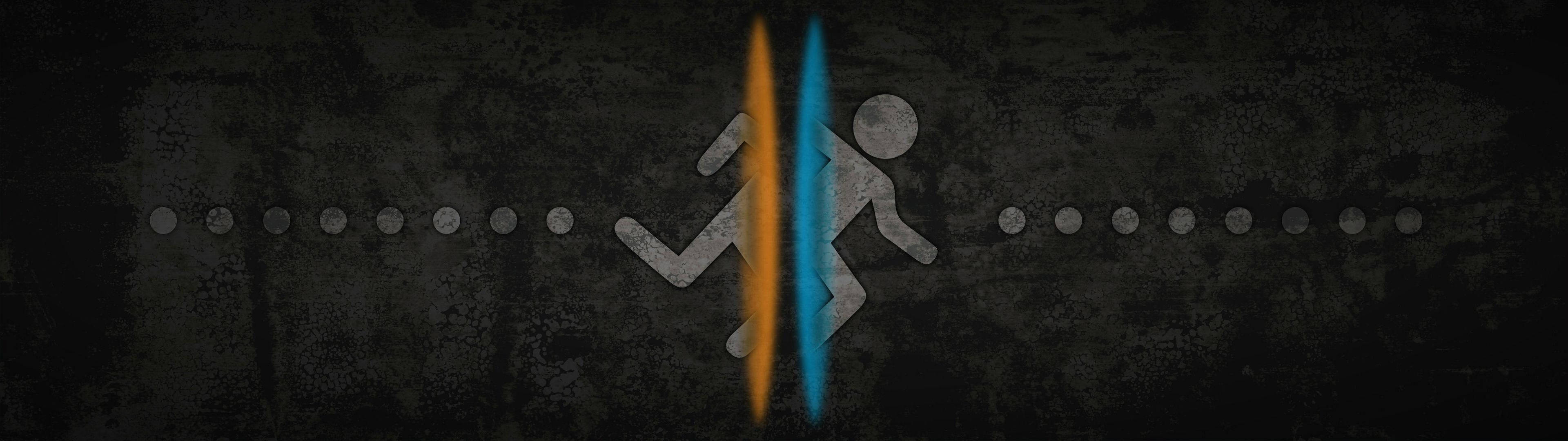 Running Stickman, glowing orange and blue vertical line, textured dark gray background, 4K Desktop Wallpaper