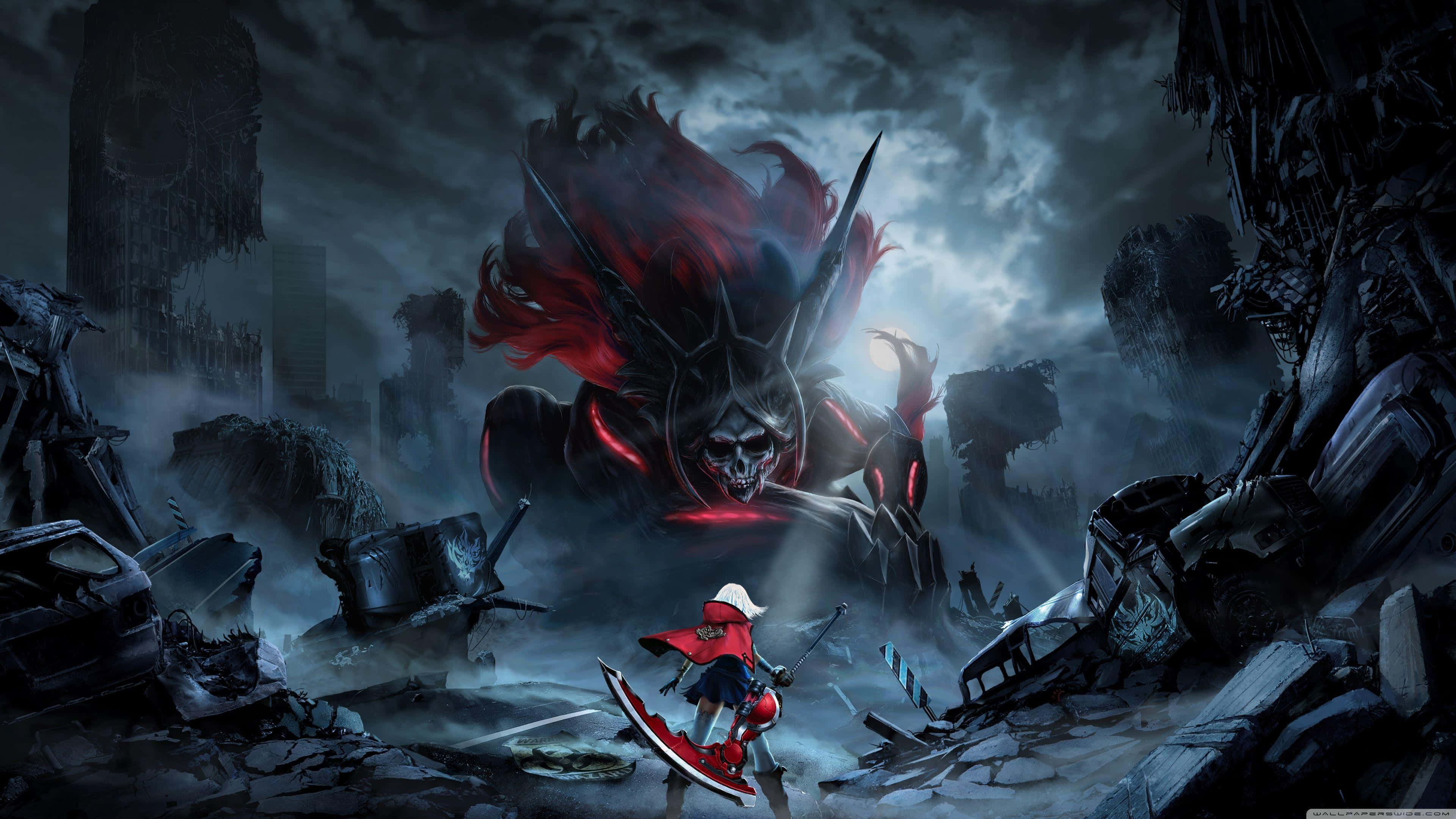 High Resolution Gaming, red, demonic skull monster, 4K Desktop Wallpaper
