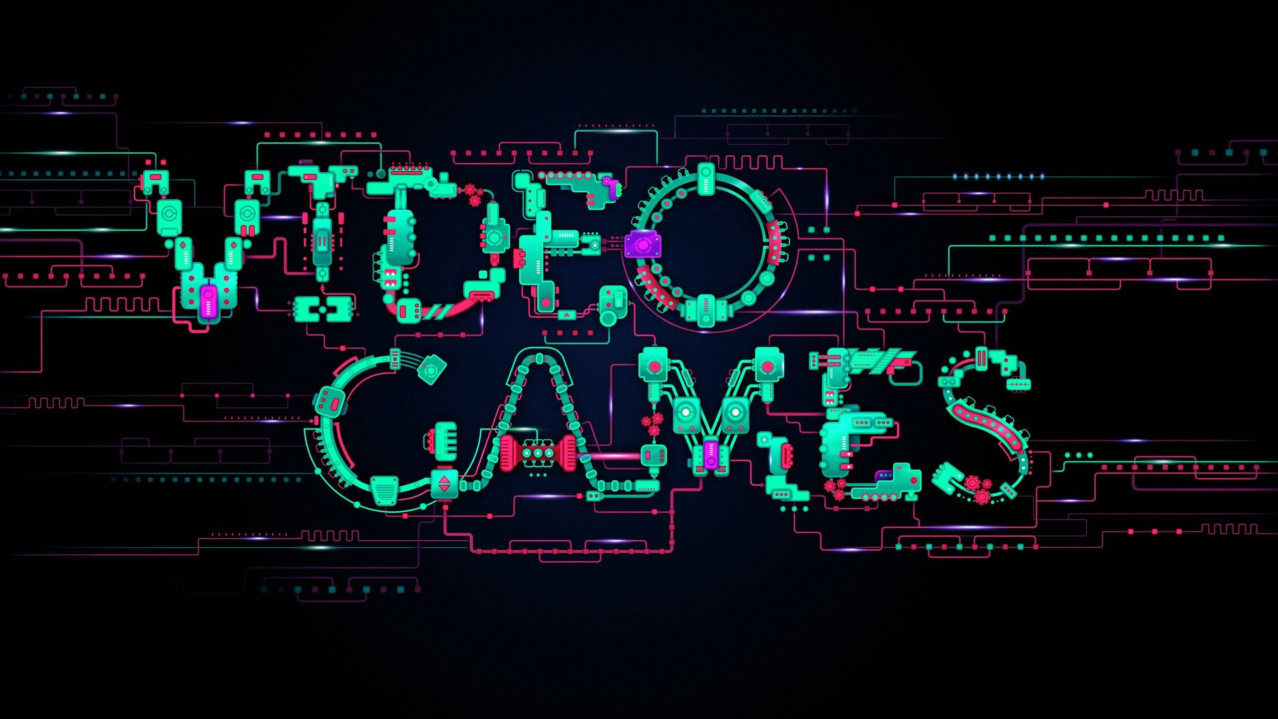 2560x1440, neon circuitry, VIDEO GAMES, 2K Desktop Wallpaper