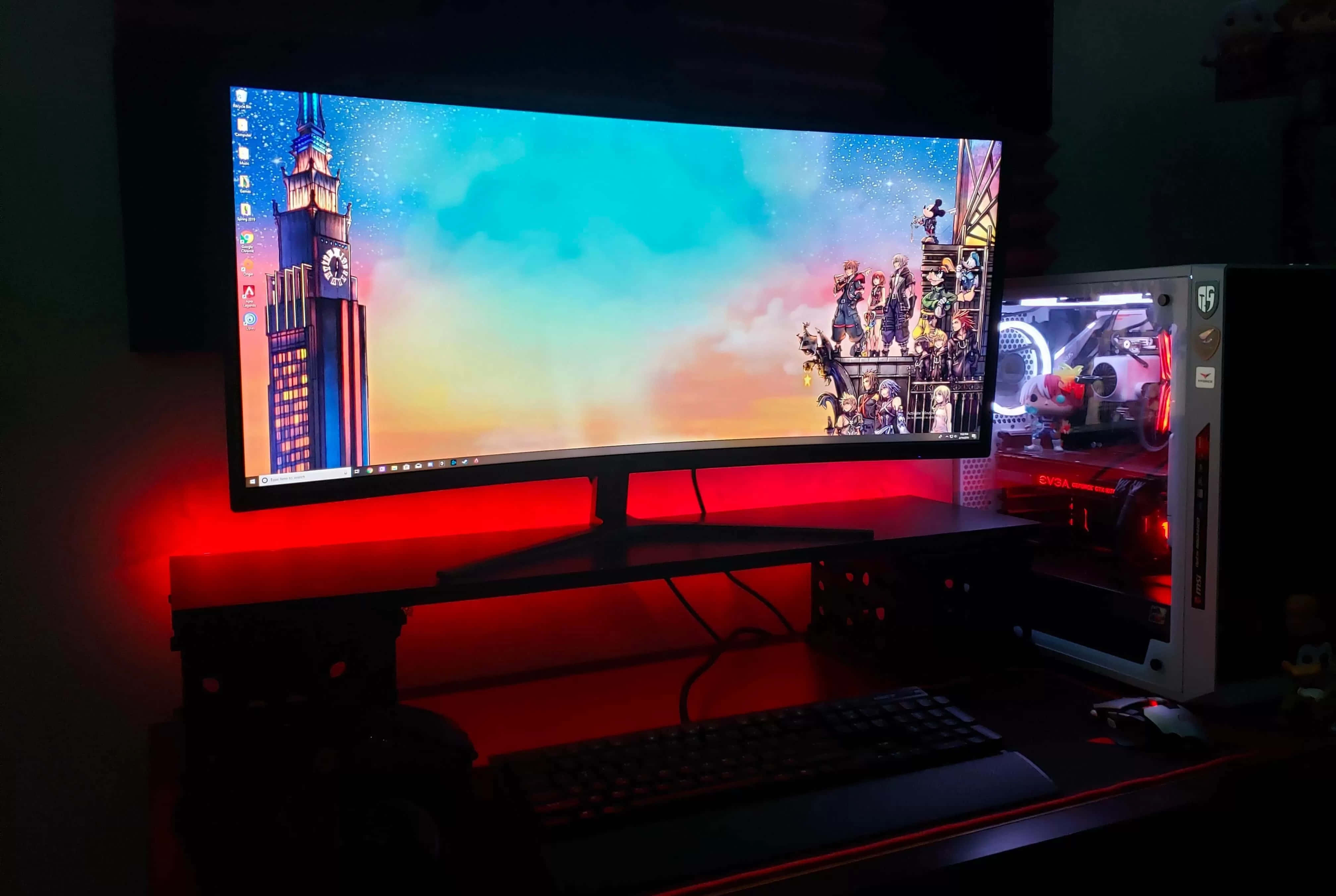 Optimal Gaming Monitor, fantasy game scene, clock tower, 4K Desktop Wallpaper