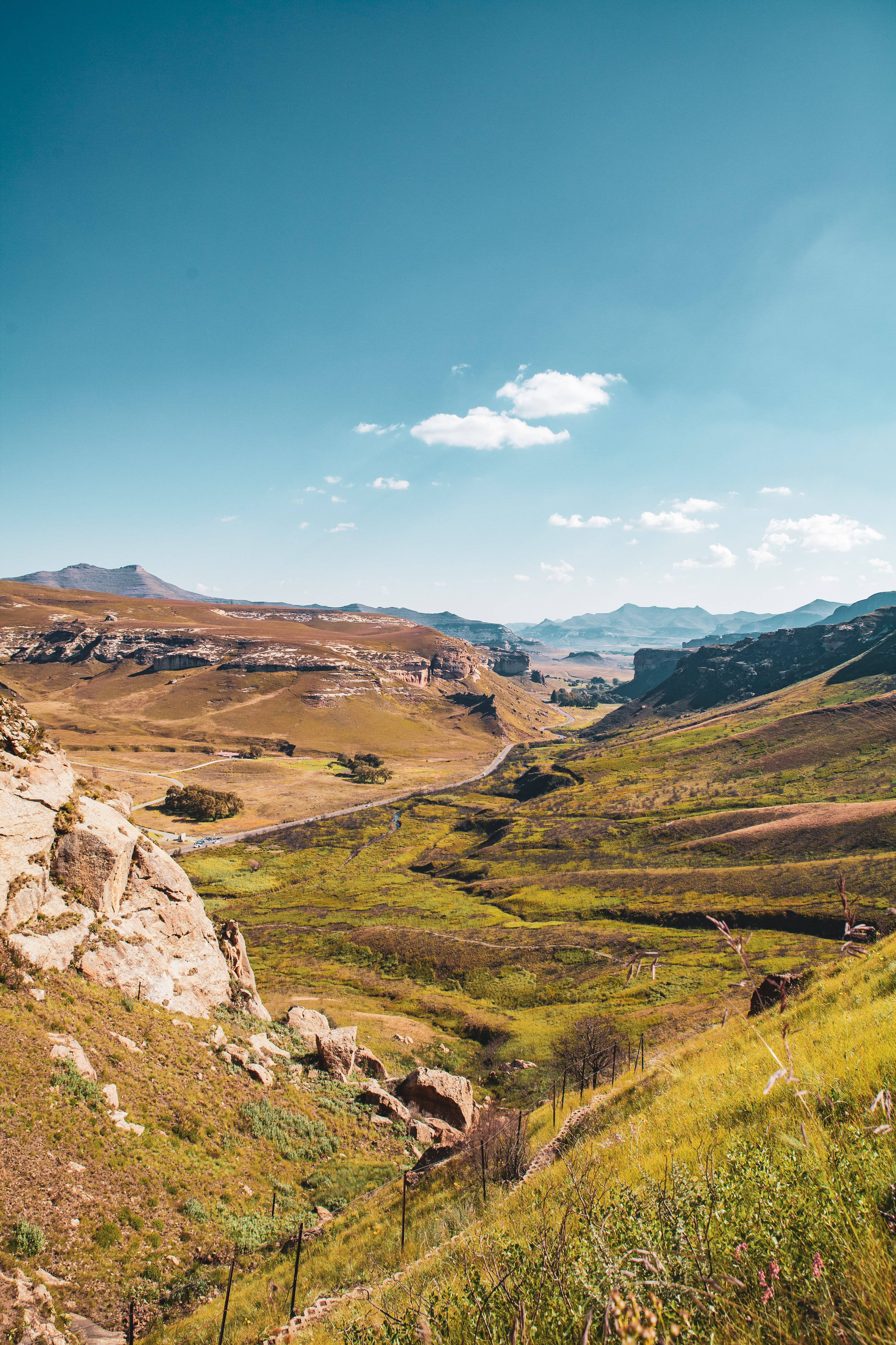 High Resolution iPhone, mountain view, winding road, 4K Phone Wallpaper