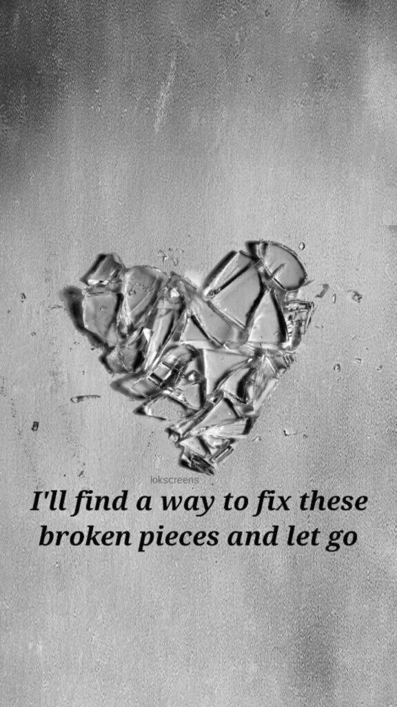 iPhone, heart shape, shattered glass fragments, SD Phone Wallpaper