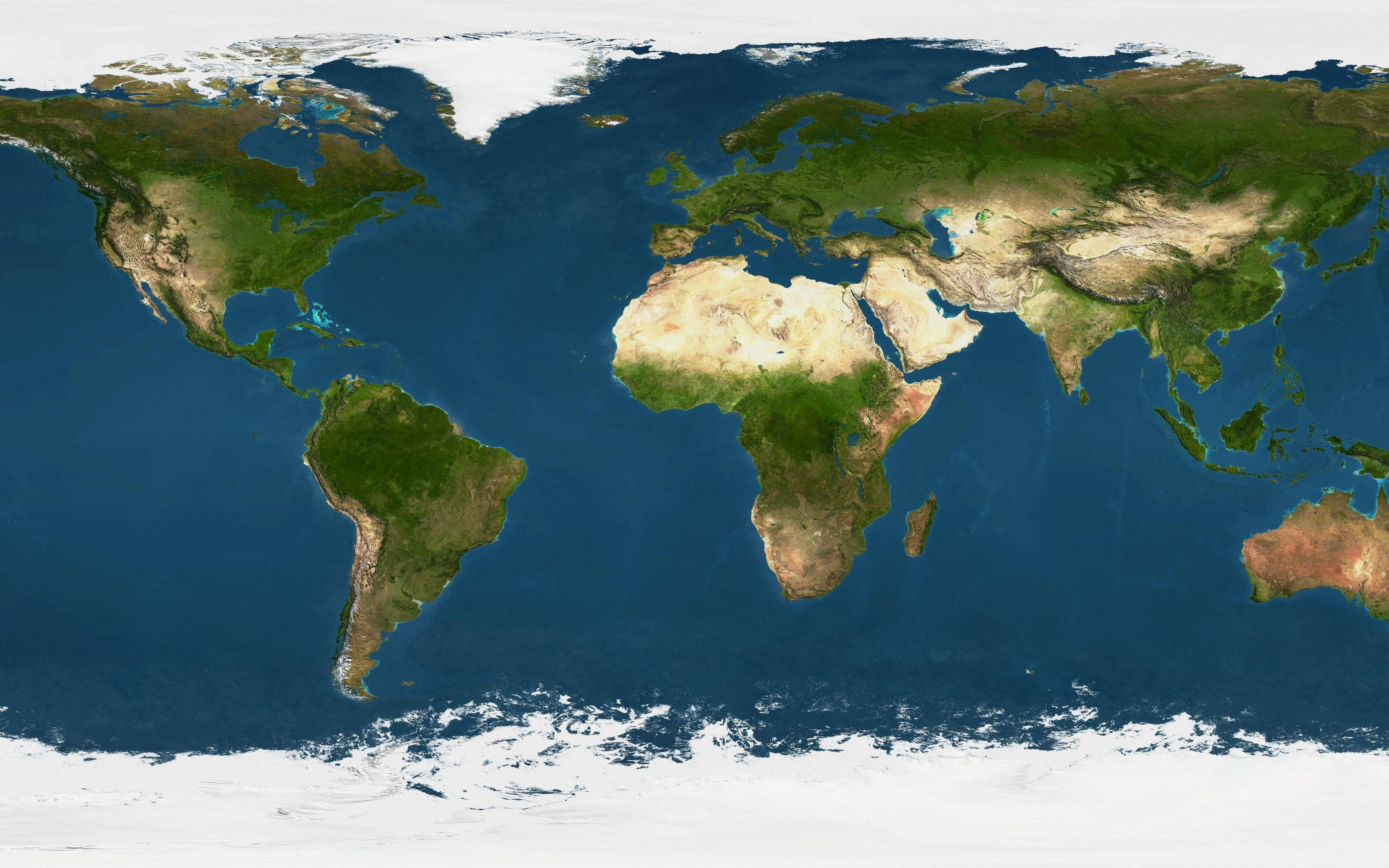 High Resolution World Map, satellite view, Earth, 4K Desktop Wallpaper