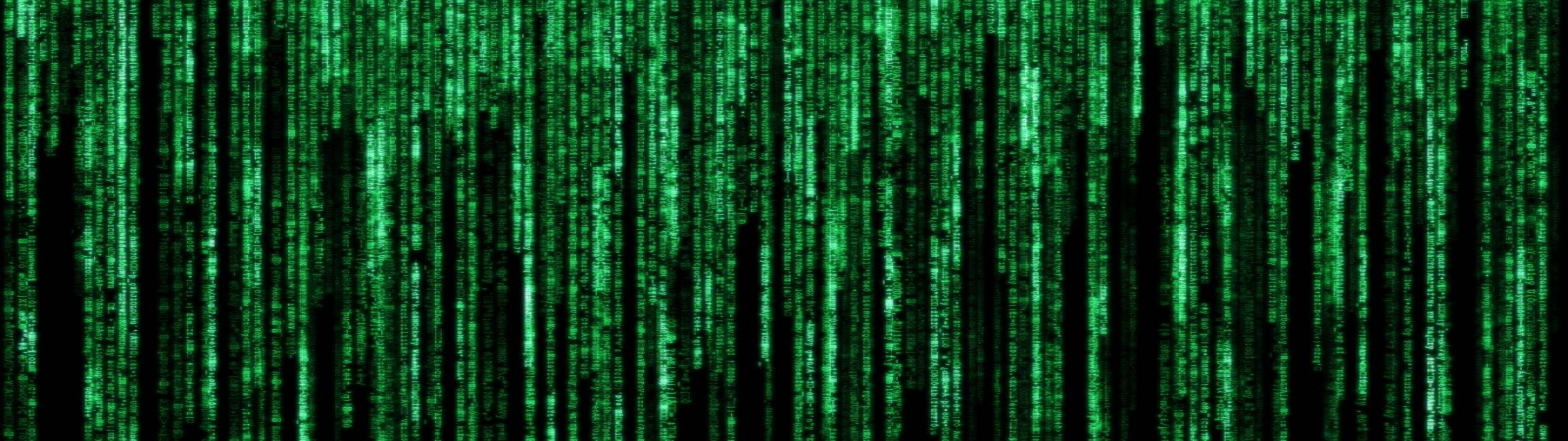 3840x1080, HD Dual Monitor, green codes, 4K Desktop Wallpaper