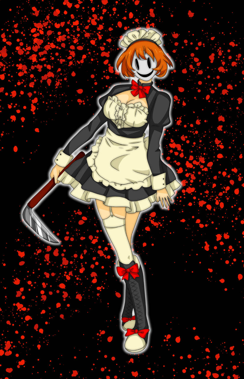 High-Rise Invasion, maid mask, orange hair, SD Phone Wallpaper