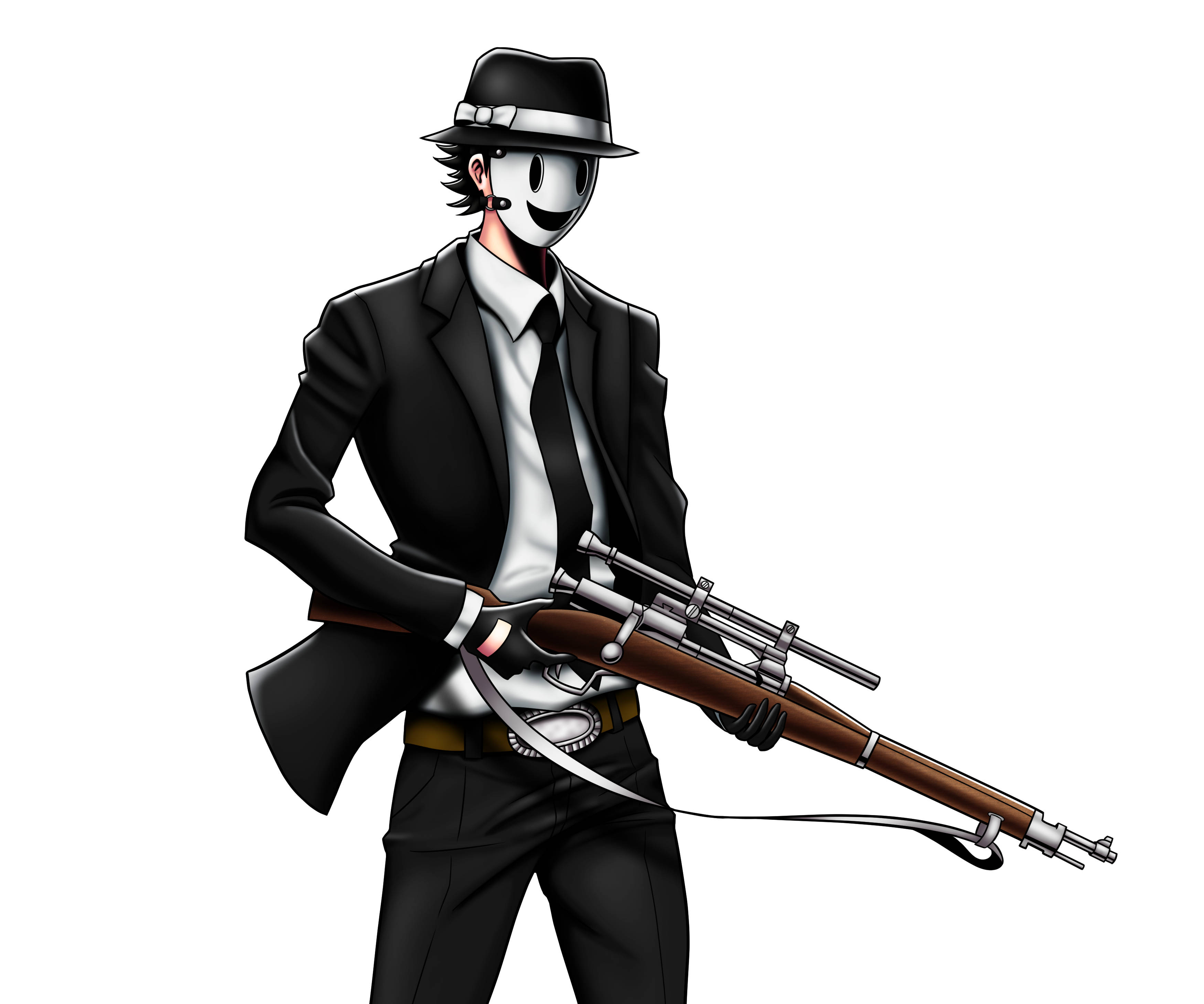 High-Rise Invasion, sniper mask, black suit, 2K Desktop Wallpaper