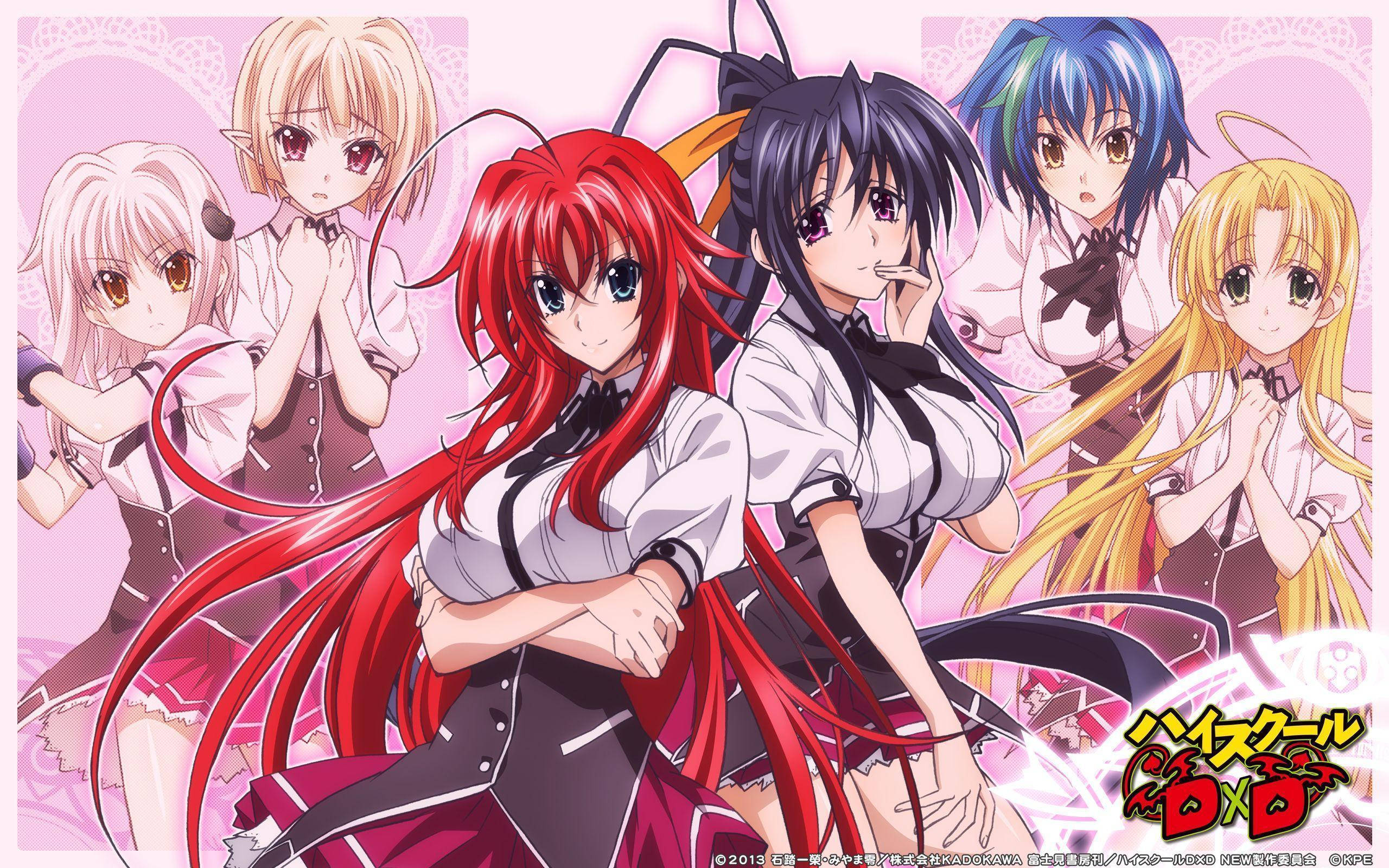 High School Dxd, six girls, school uniforms, 2K Desktop Wallpaper