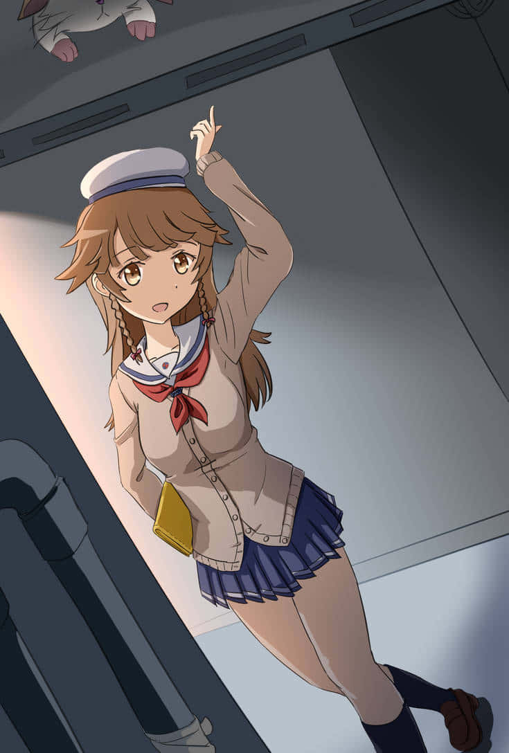 Kouko Nosa, High School Fleet, sailor uniform, SD Phone Wallpaper