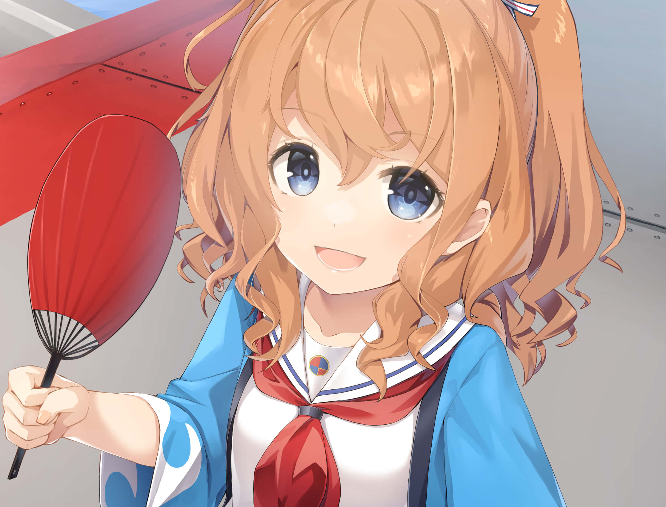 High School Fleet, Maron Yanagiwara, orange hair, Full HD Desktop Wallpaper