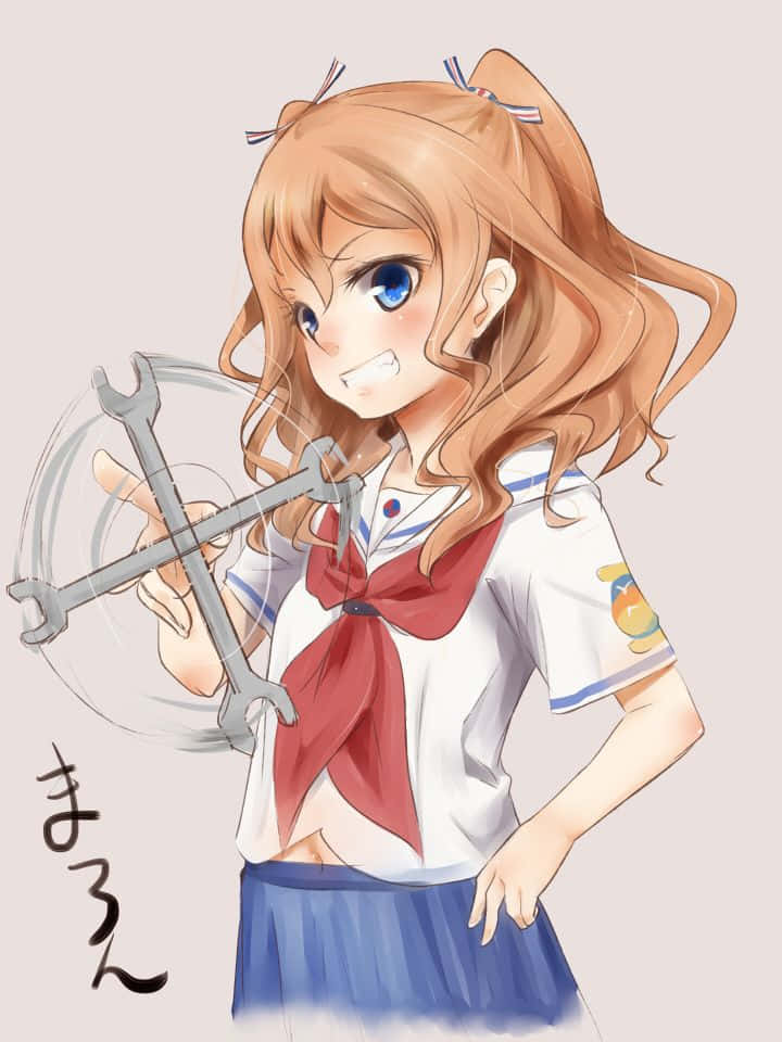 Maron Yanagiwara, High School Fleet, anime character, SD Phone Wallpaper