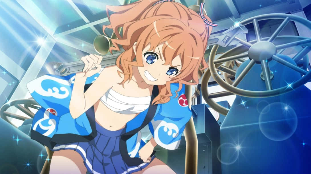 High School Fleet, Maron Yanagiwara, orange hair, SD Desktop Wallpaper