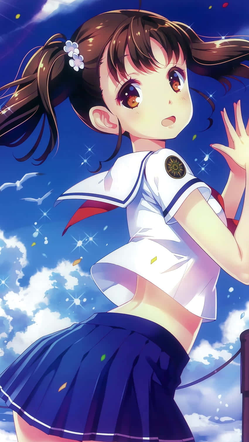 High School Fleet, Rin Shiretoko, sailor uniform, HD Phone Wallpaper