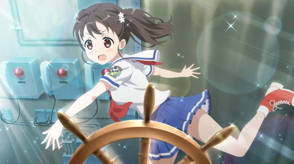 High School Fleet, Rin Shiretoko, sailor uniform, SD Desktop Wallpaper