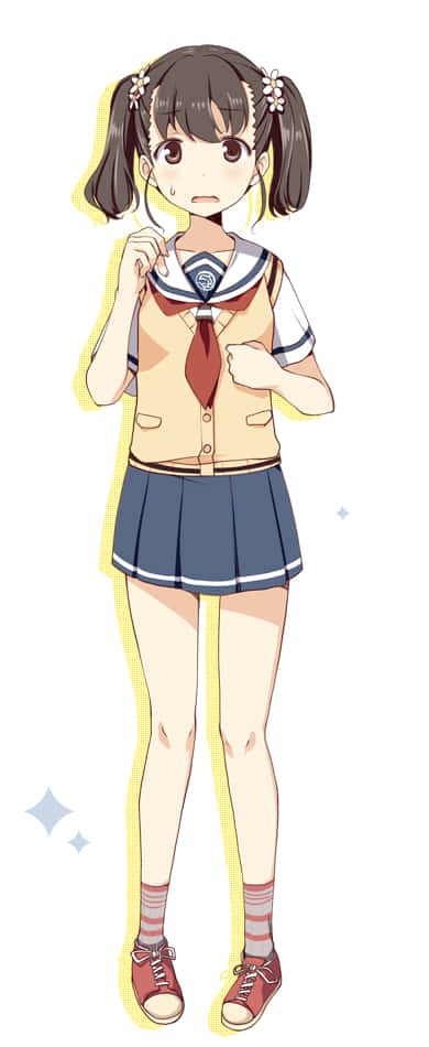 High School Fleet, Rin Shiretoko, anime character, SD Phone Wallpaper