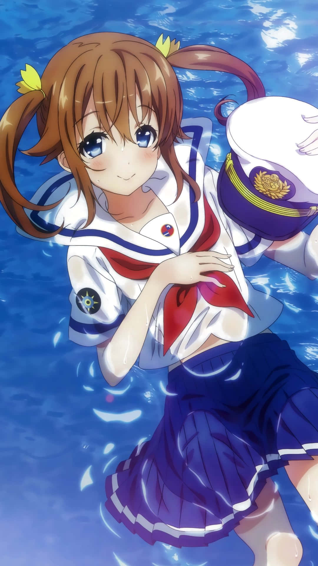 High School Fleet, sailor uniform, captain's hat, Full HD Phone Wallpaper