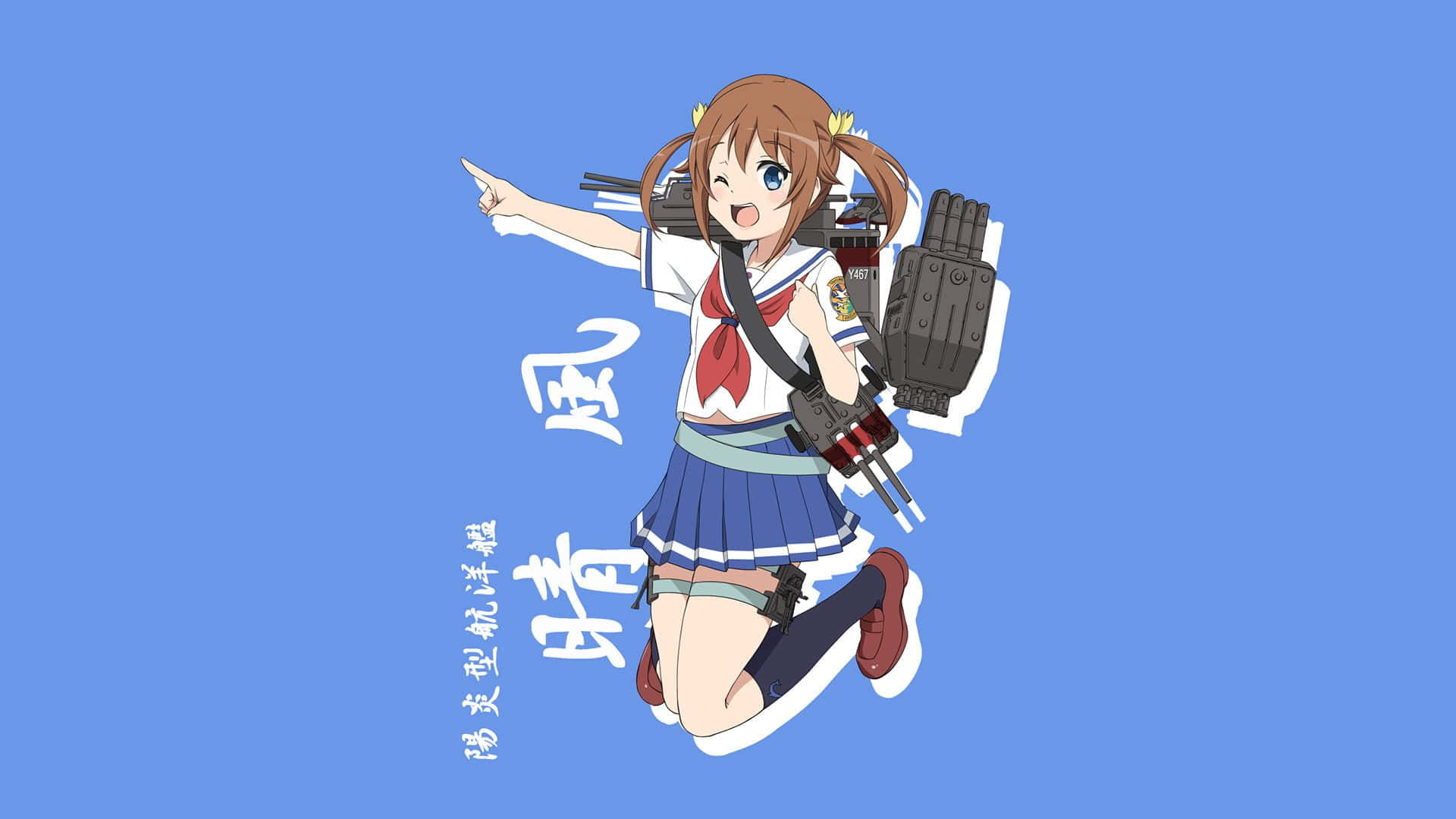High School Fleet, sailor uniform, gun turrets, Full HD Desktop Wallpaper