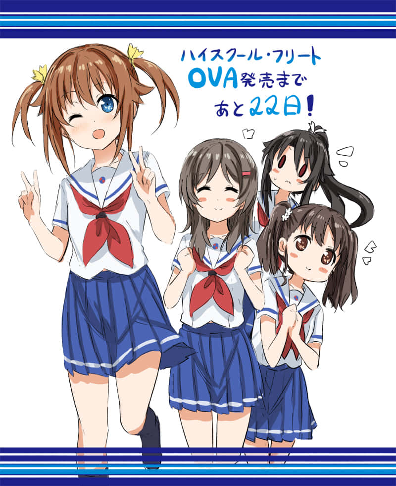High School Fleet, sailor uniforms, white background, SD Phone Wallpaper