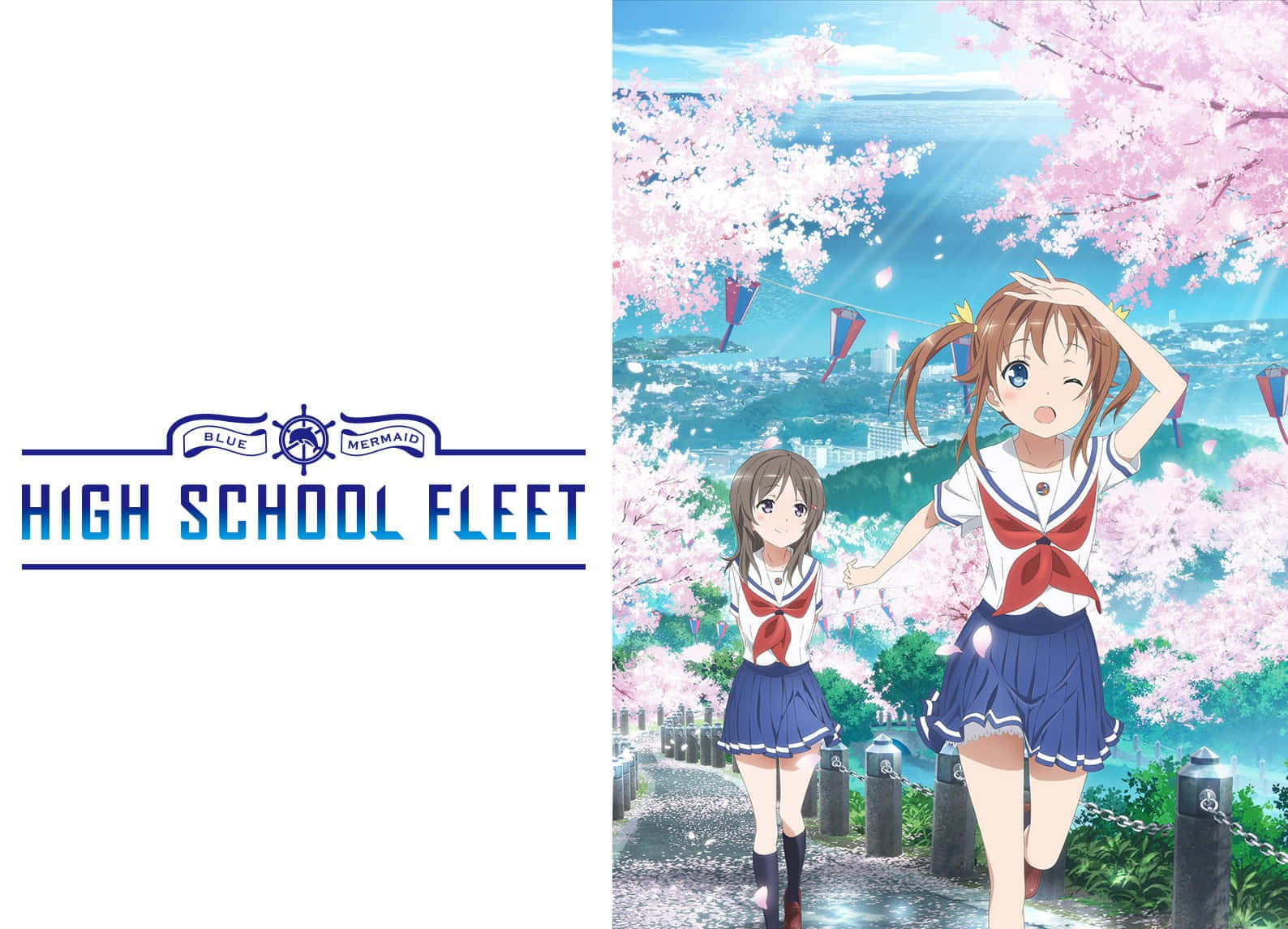 High School Fleet, sailor uniforms, cherry blossoms, HD Desktop Wallpaper