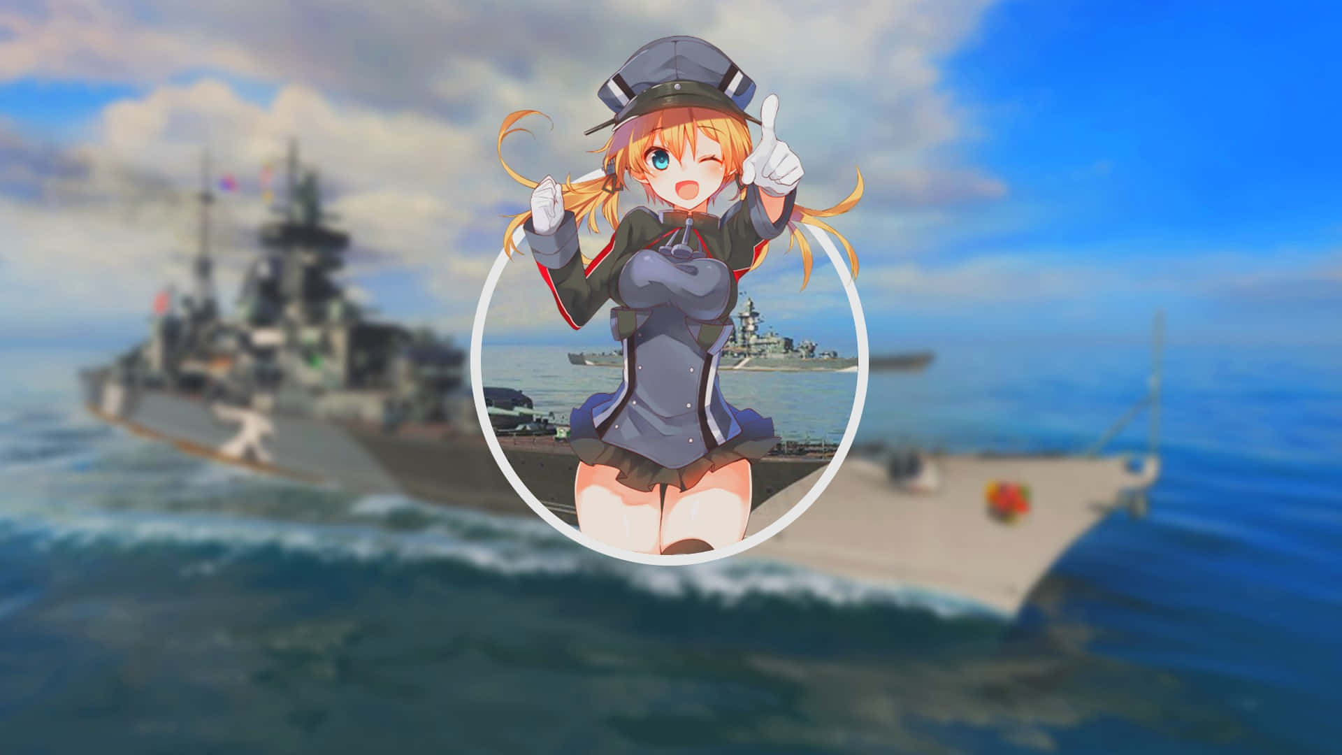 High School Fleet, sailor uniform, warships, Full HD Desktop Wallpaper