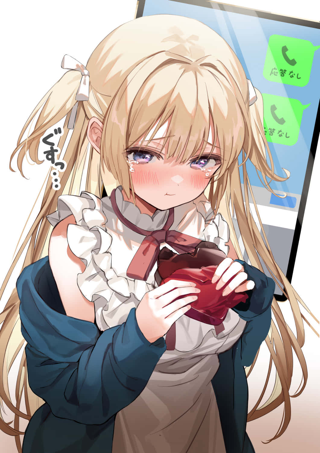 High School Fleet, blonde anime girl, red heart, HD Phone Wallpaper