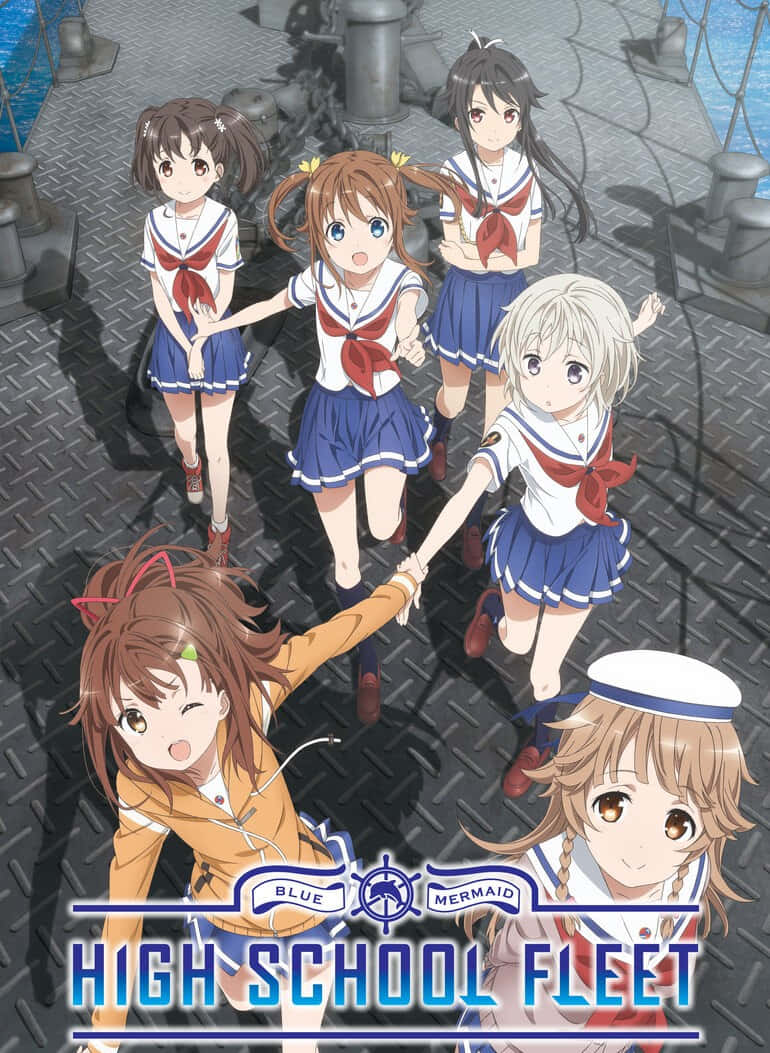 High School Fleet, anime girls, sailor uniforms, SD Phone Wallpaper