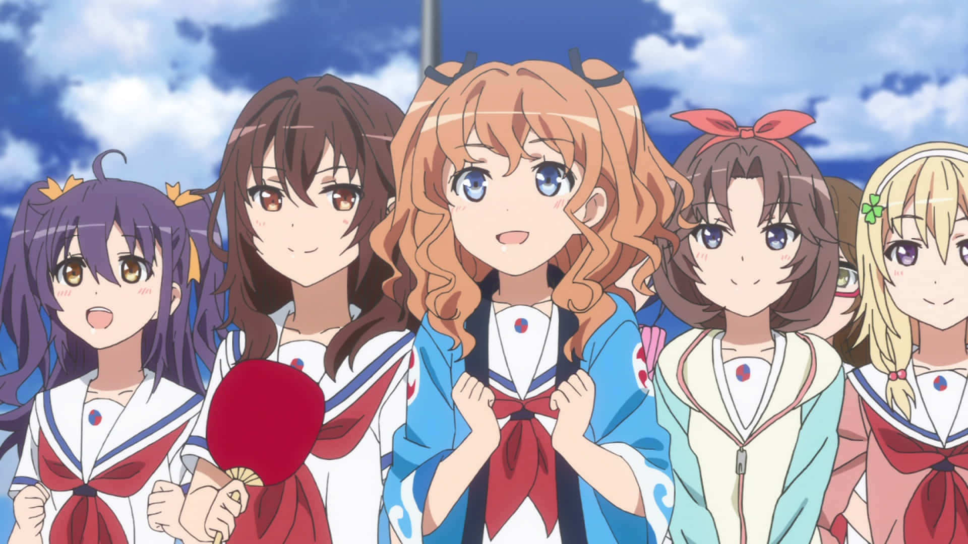 High School Fleet, sailor uniforms, blue sky, Full HD Desktop Wallpaper