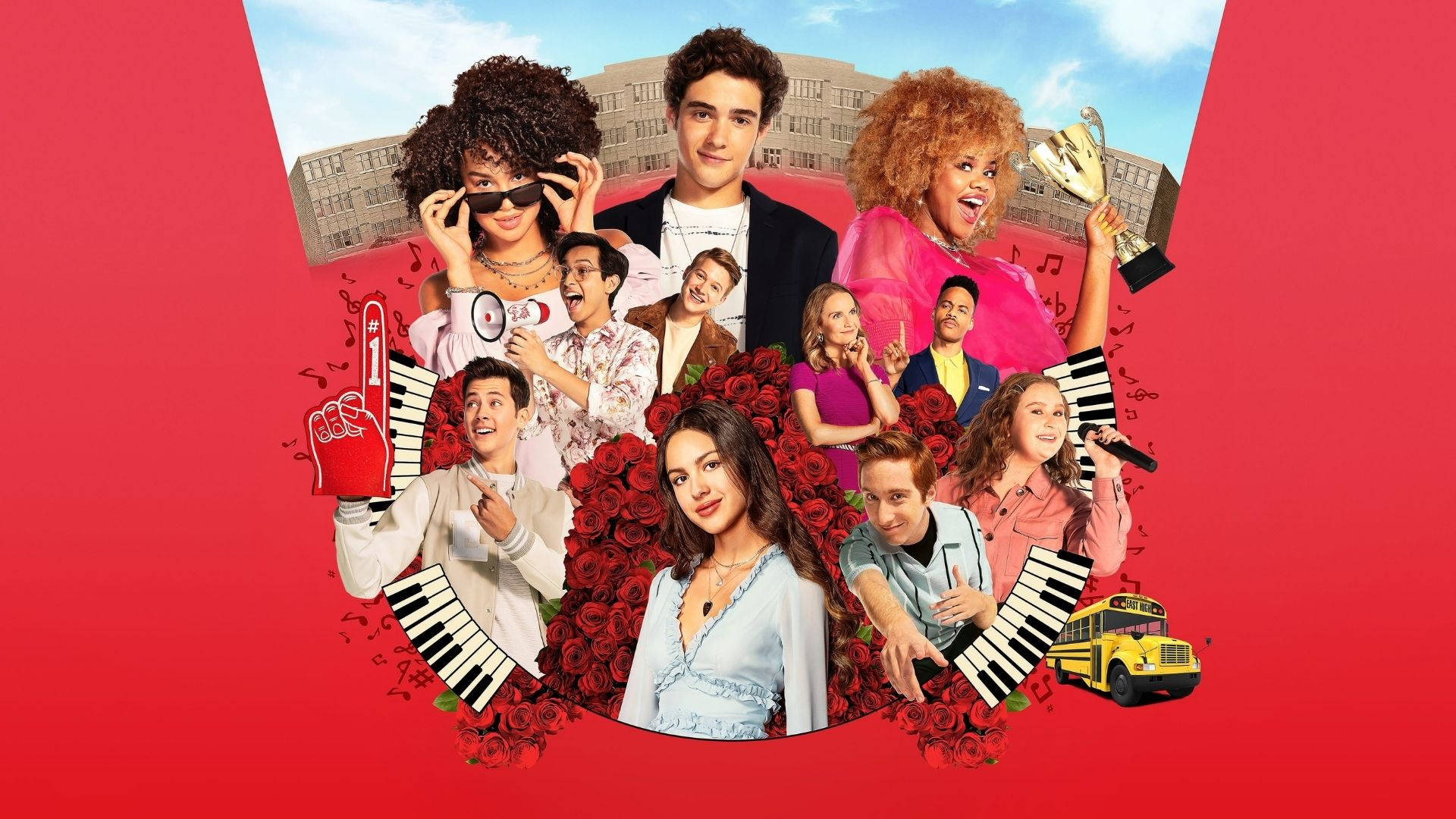 High school musical, roses, pianos, Full HD Desktop Wallpaper
