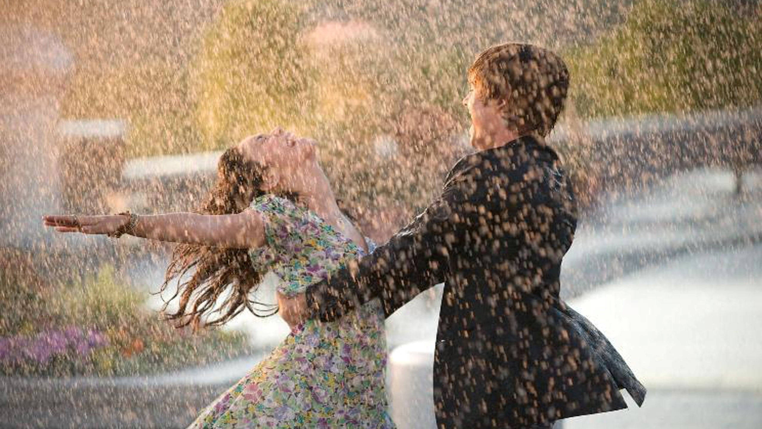 High school musical, rain, golden sunlight, 2K Desktop Wallpaper