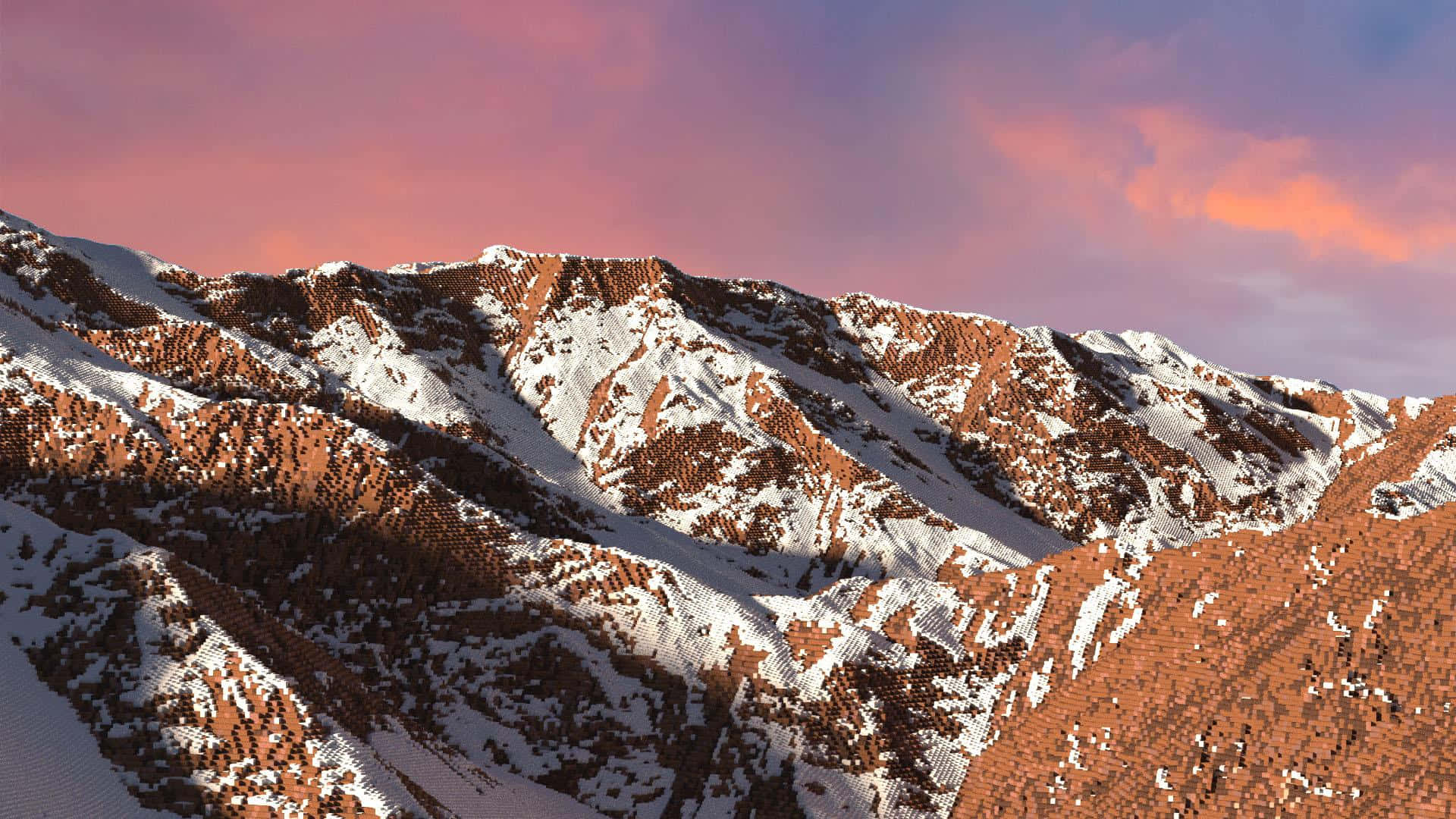 High Sierra, pink and orange sunset sky, snow, Full HD Desktop Wallpaper