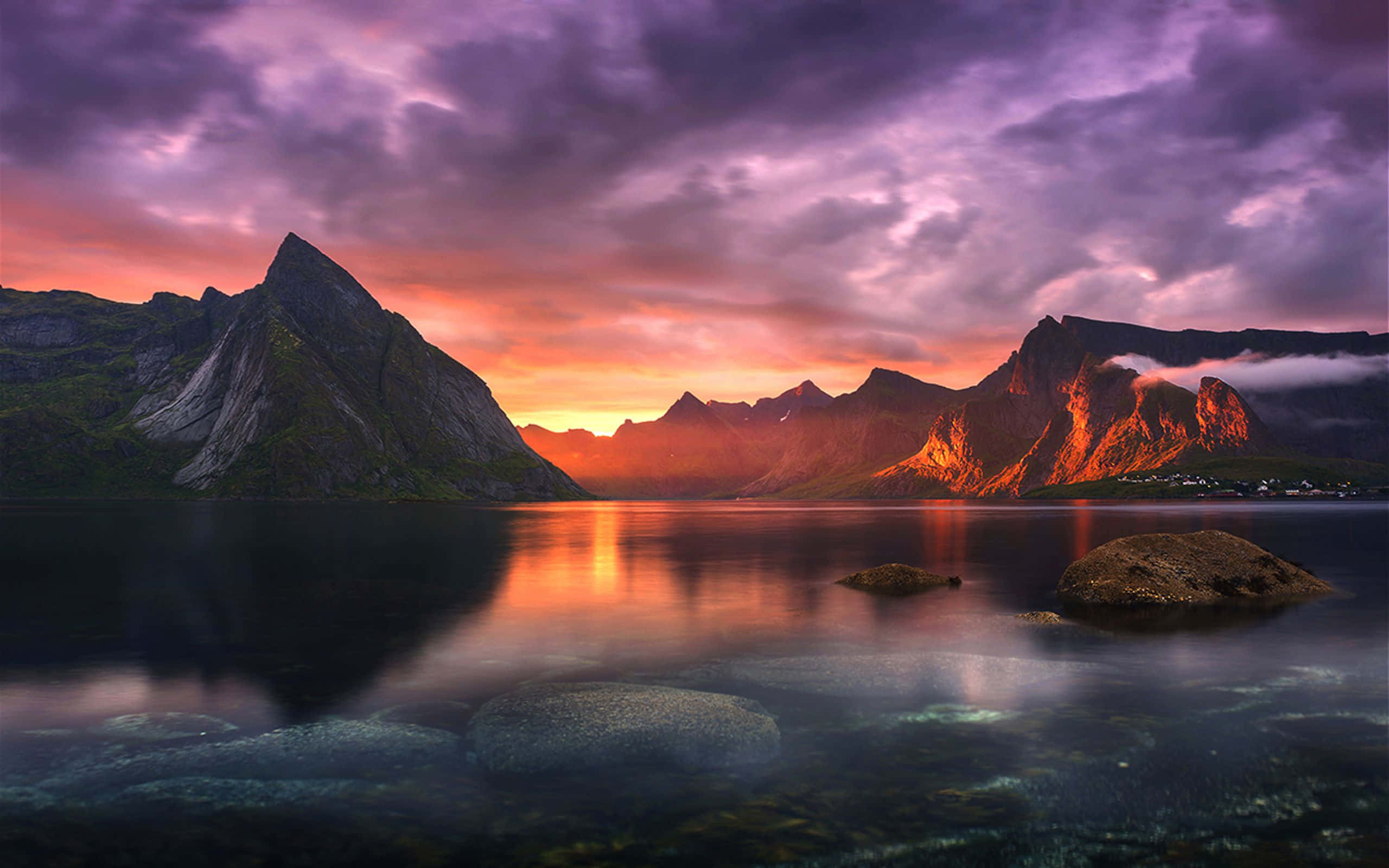 High Sierra, sunset, jagged mountains, 2K Desktop Wallpaper