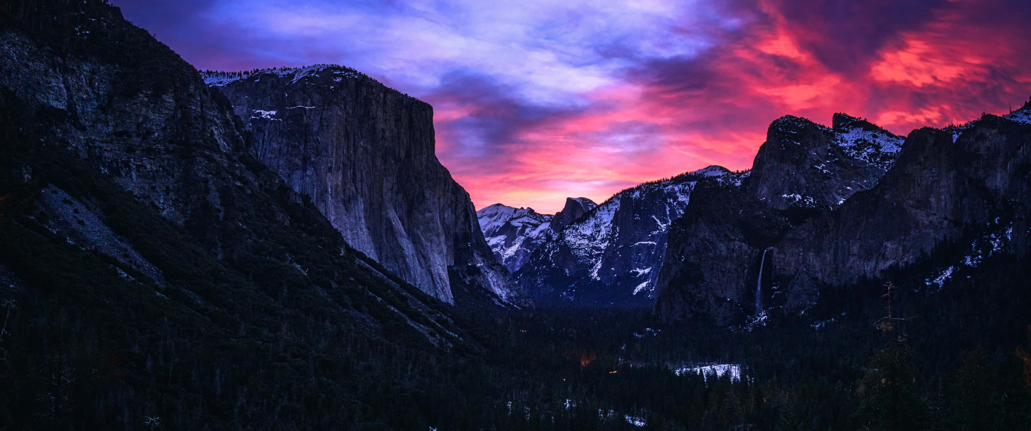 High Sierra, Sunset, mountain valley, 2K Desktop Wallpaper