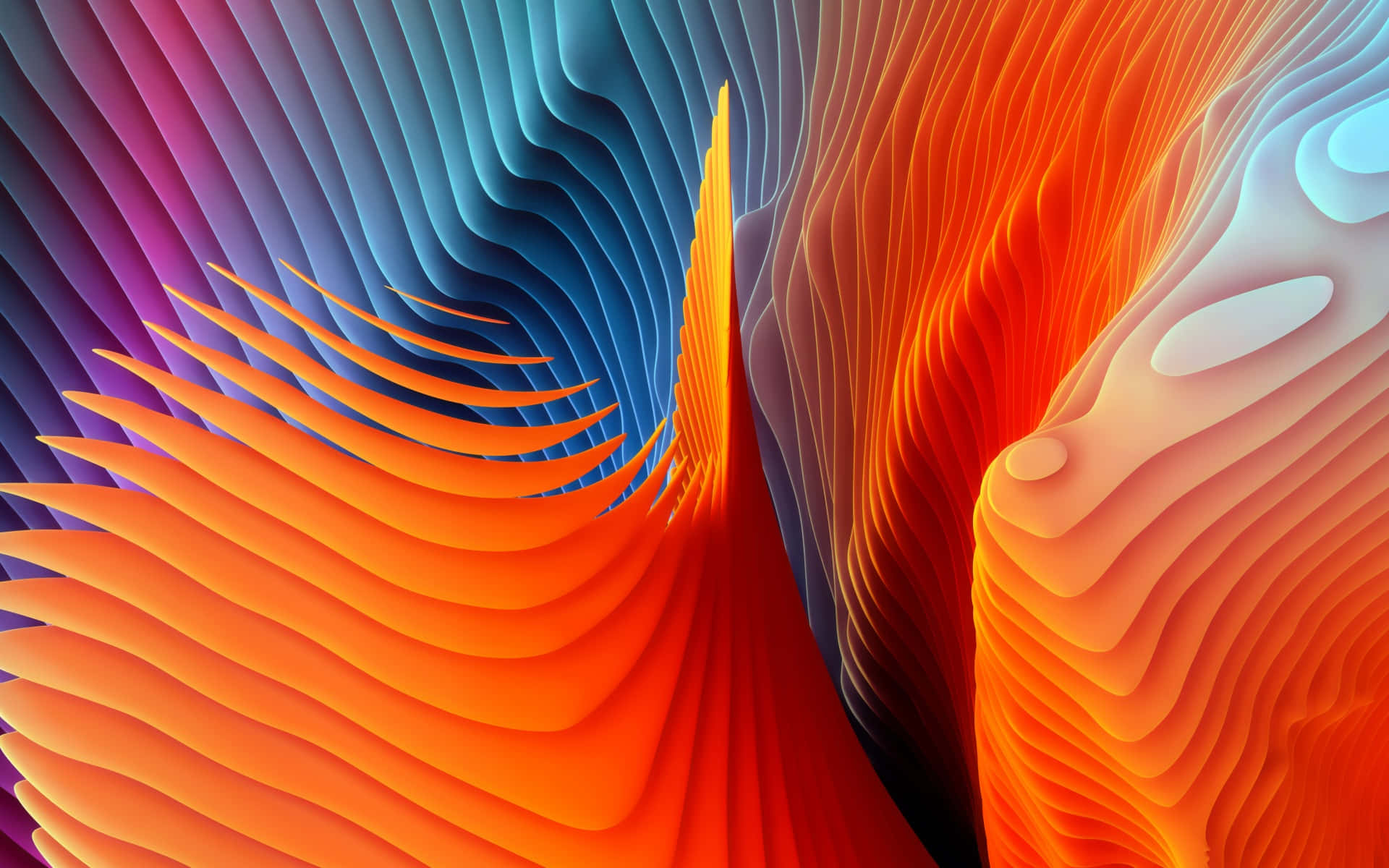 High Sierra, orange, blue, Full HD Desktop Wallpaper