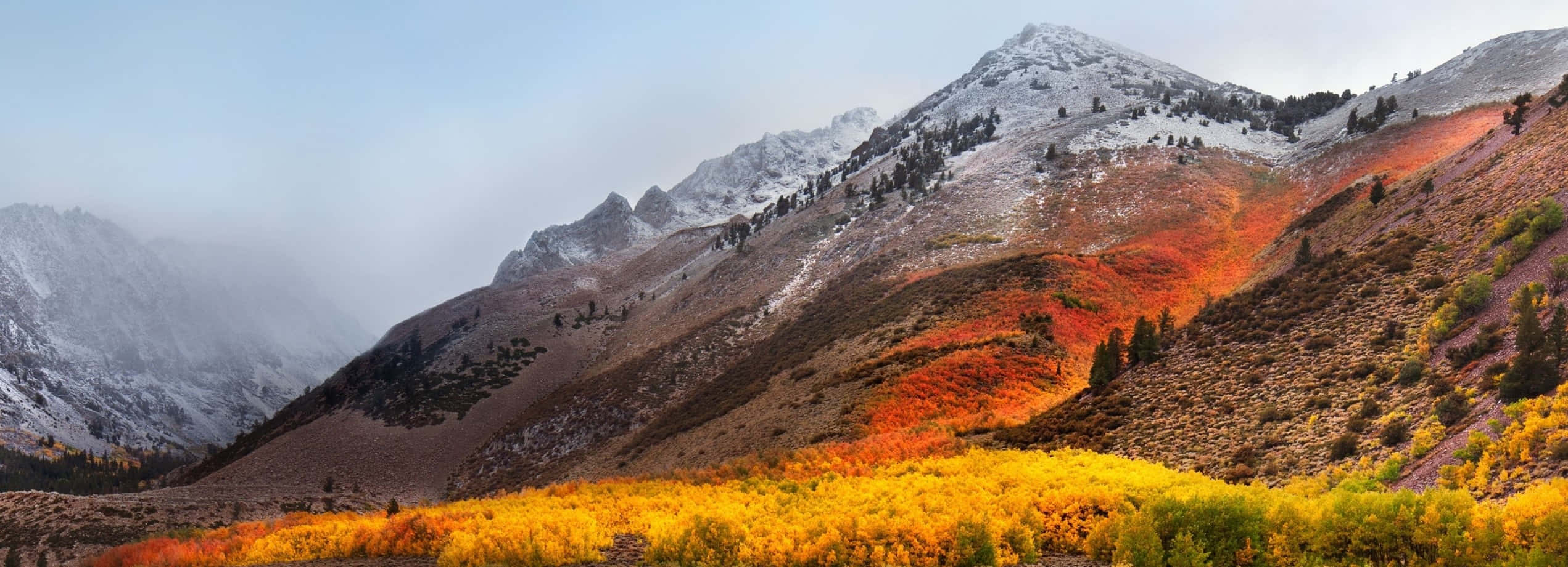 High Sierra, snow-capped peaks, valley, Full HD Desktop Wallpaper