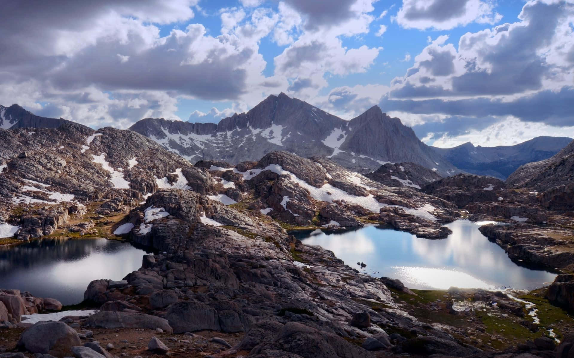 High Sierra, alpine lake, dramatic sky, Full HD Desktop Wallpaper