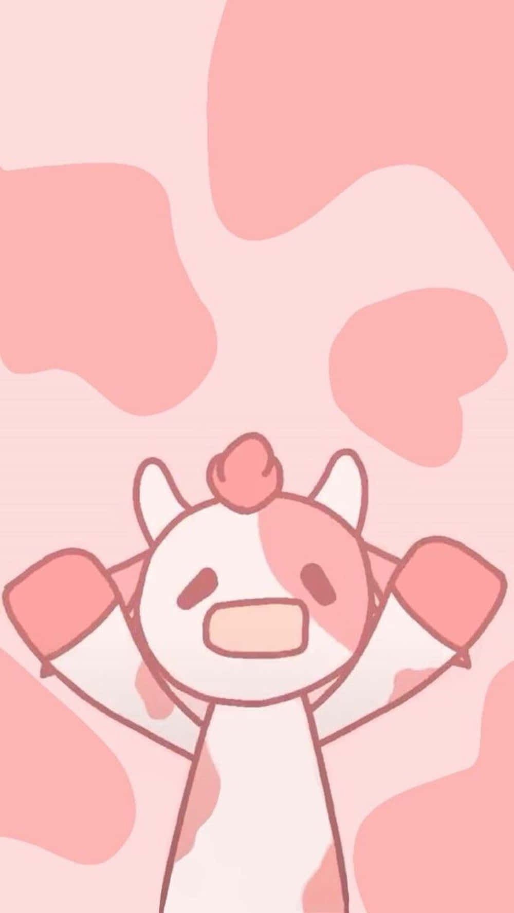 aesthetic cow, pink spots, horns, HD Phone Wallpaper