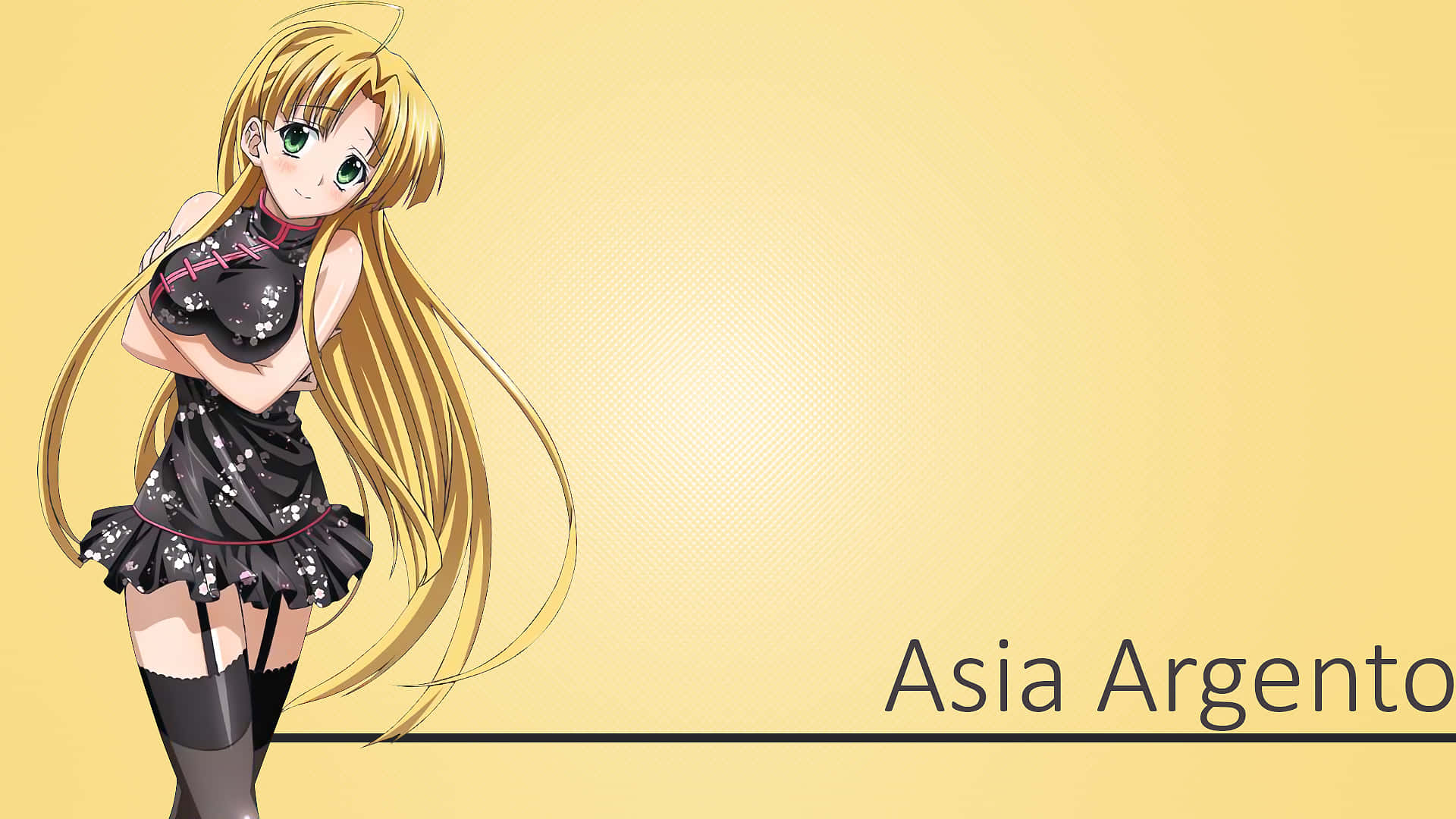 Highschool Dxd Asia Argento, long blonde hair, green eyes, Full HD Desktop Wallpaper