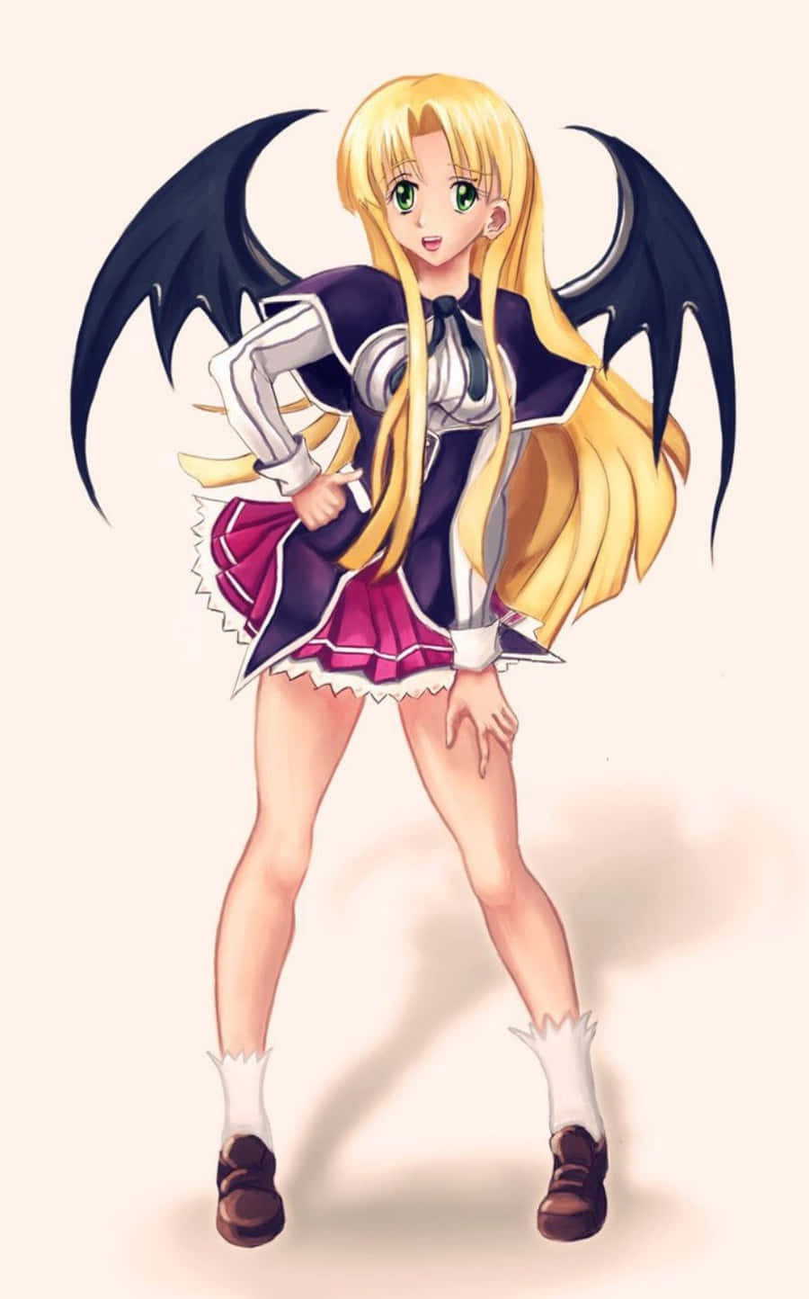Highschool DxD, Asia Argento, black bat wings, HD Phone Wallpaper