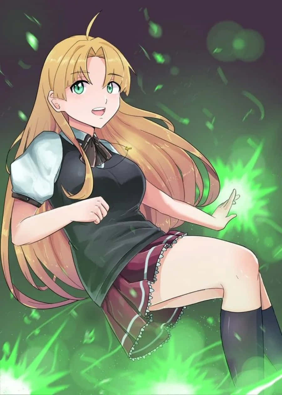 Highschool DxD, Asia Argento, glowing green magic, SD Phone Wallpaper