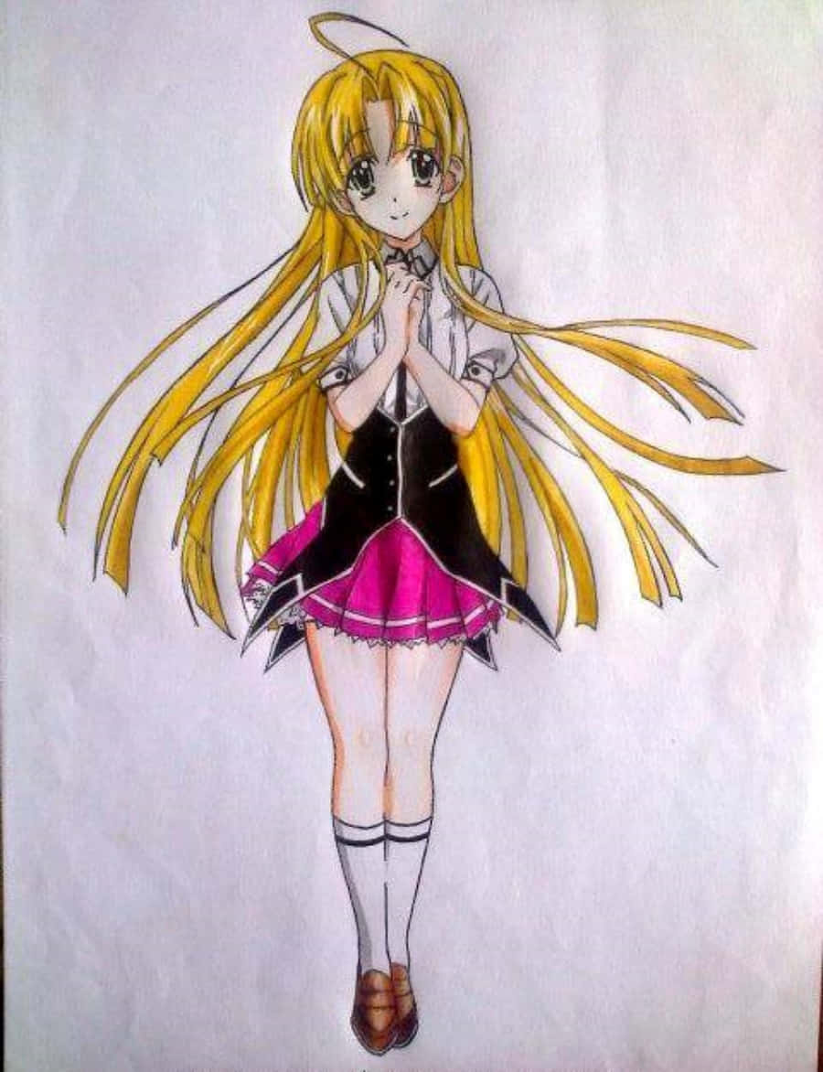 Highschool DxD, Asia Argento, golden hair, SD Phone Wallpaper