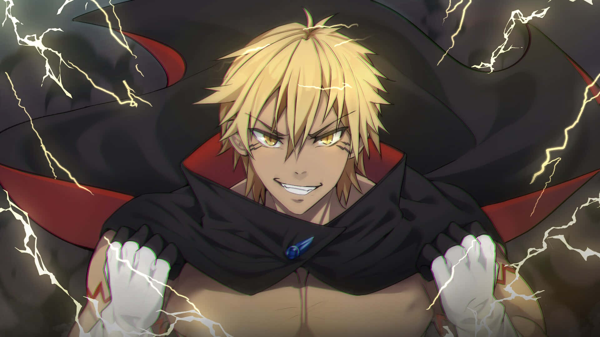 Highschool DxD Azazel, blond anime warrior, glowing eyes, Full HD Desktop Wallpaper