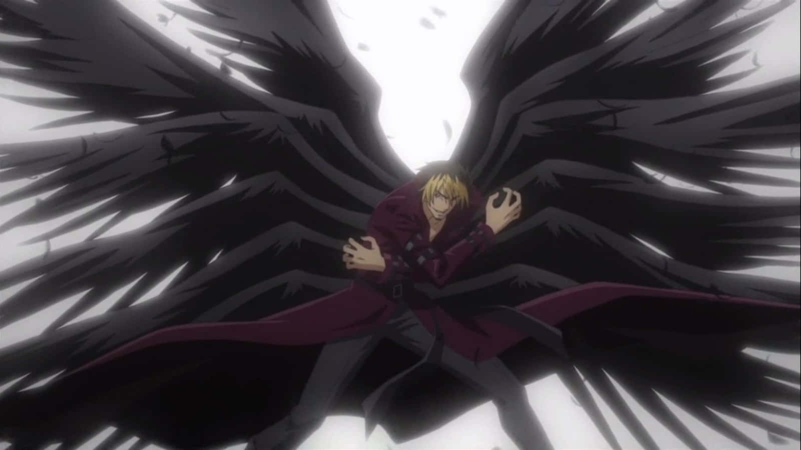 Highschool Dxd Azazel, black wings, blonde anime character, HD Desktop Wallpaper