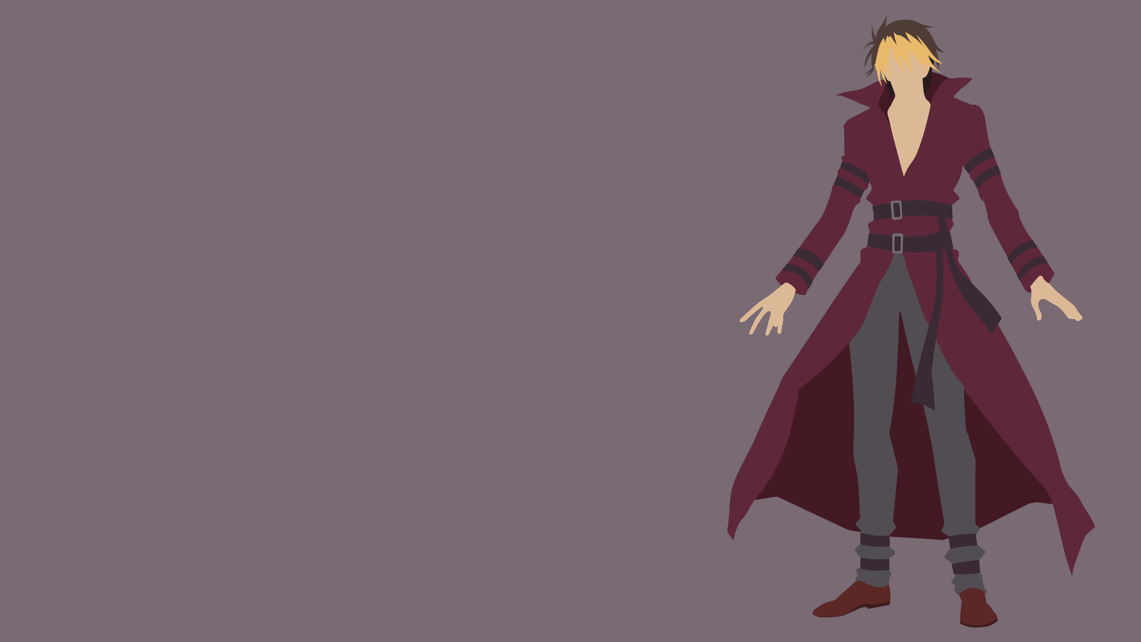 Highschool Dxd Azazel, maroon coat, solid purple background, 4K Desktop Wallpaper